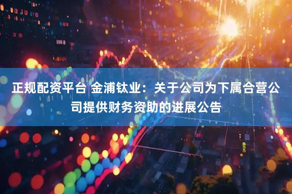 正规配资平台 金浦钛业：关于公司为下属合营公司提供财务资助的进展公告