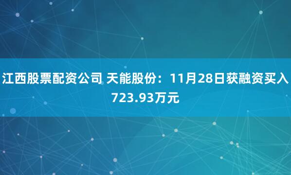 江西股票配资公司 天能股份：11月28日获融资买入723.93万元