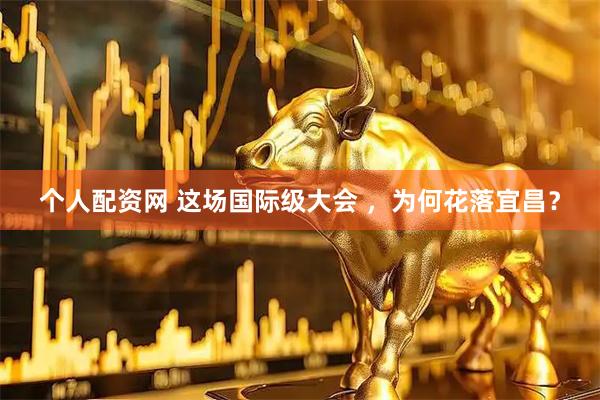 个人配资网 这场国际级大会 ，为何花落宜昌？